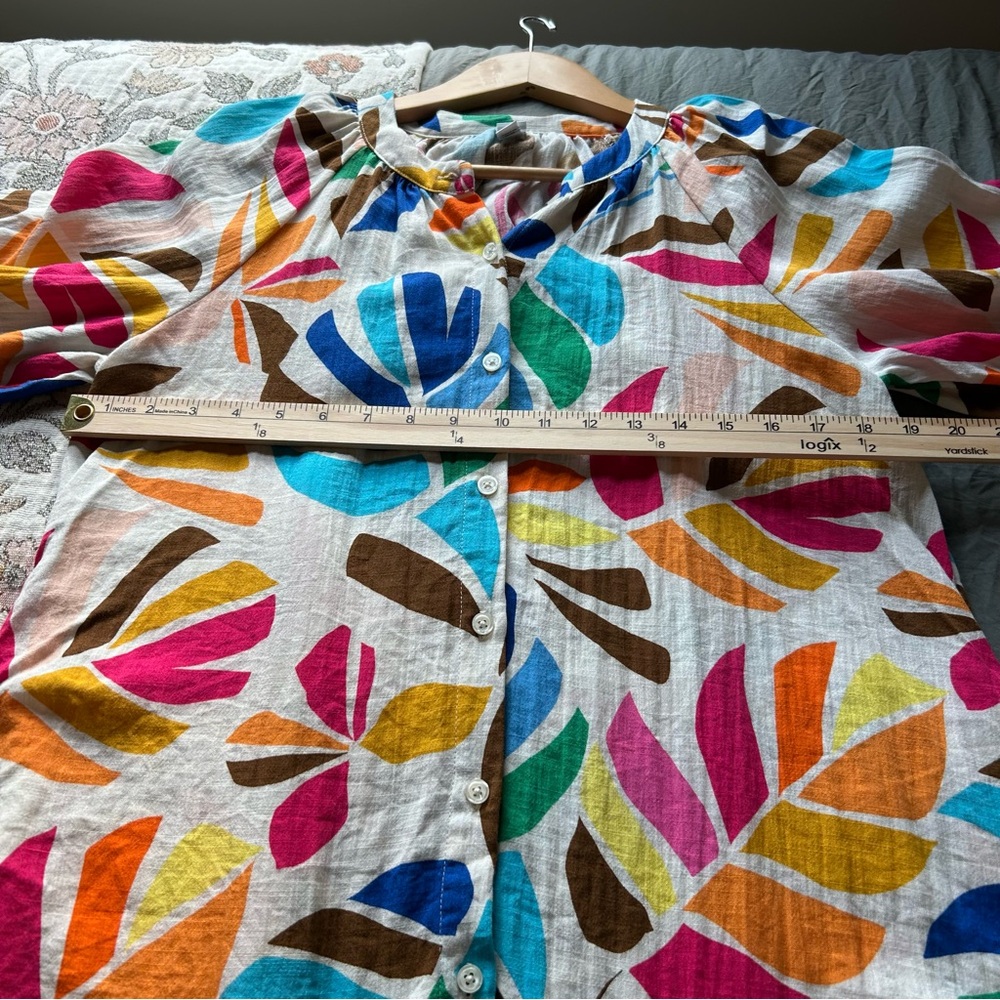 Tabitha Brown Target Botanical Print Puff Sleeve Mini Floral Dress. Size Small. - Picture 11 of 11